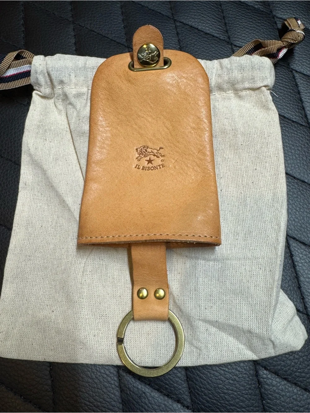 IL Bisonte Tan Leather Key Pouch